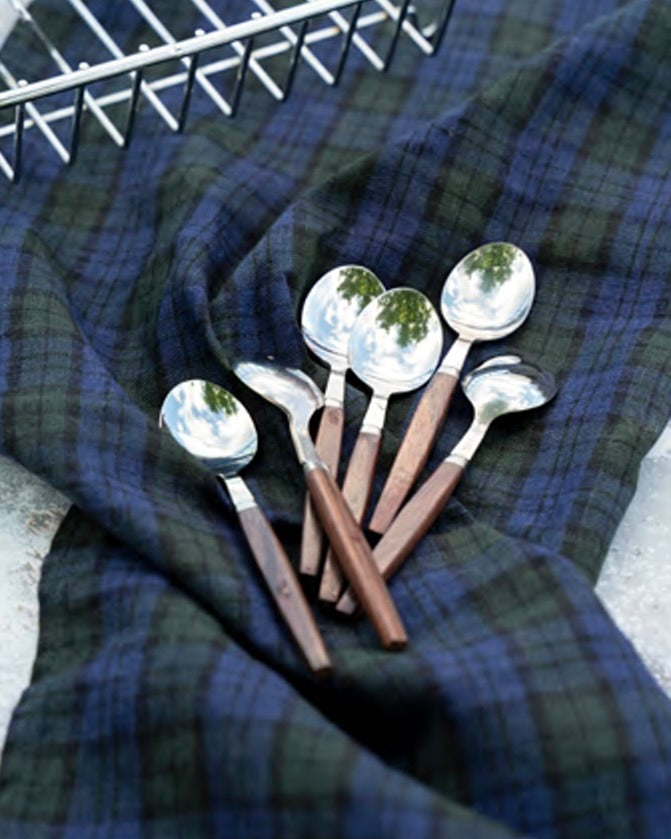 Plaid Linen Kitchen Cloth | Blue & Green Multi-Purpose Towel