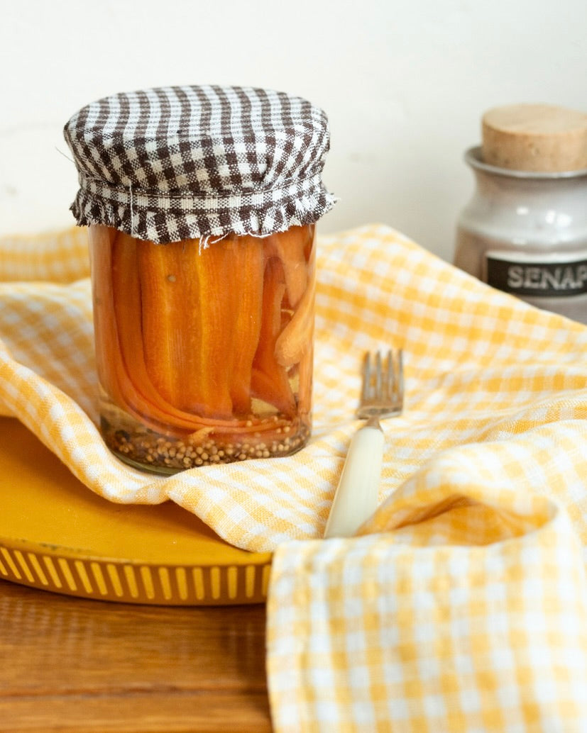 Yellow Check Linen Kitchen Cloth | Light Neutral Multi-Purpose Towel