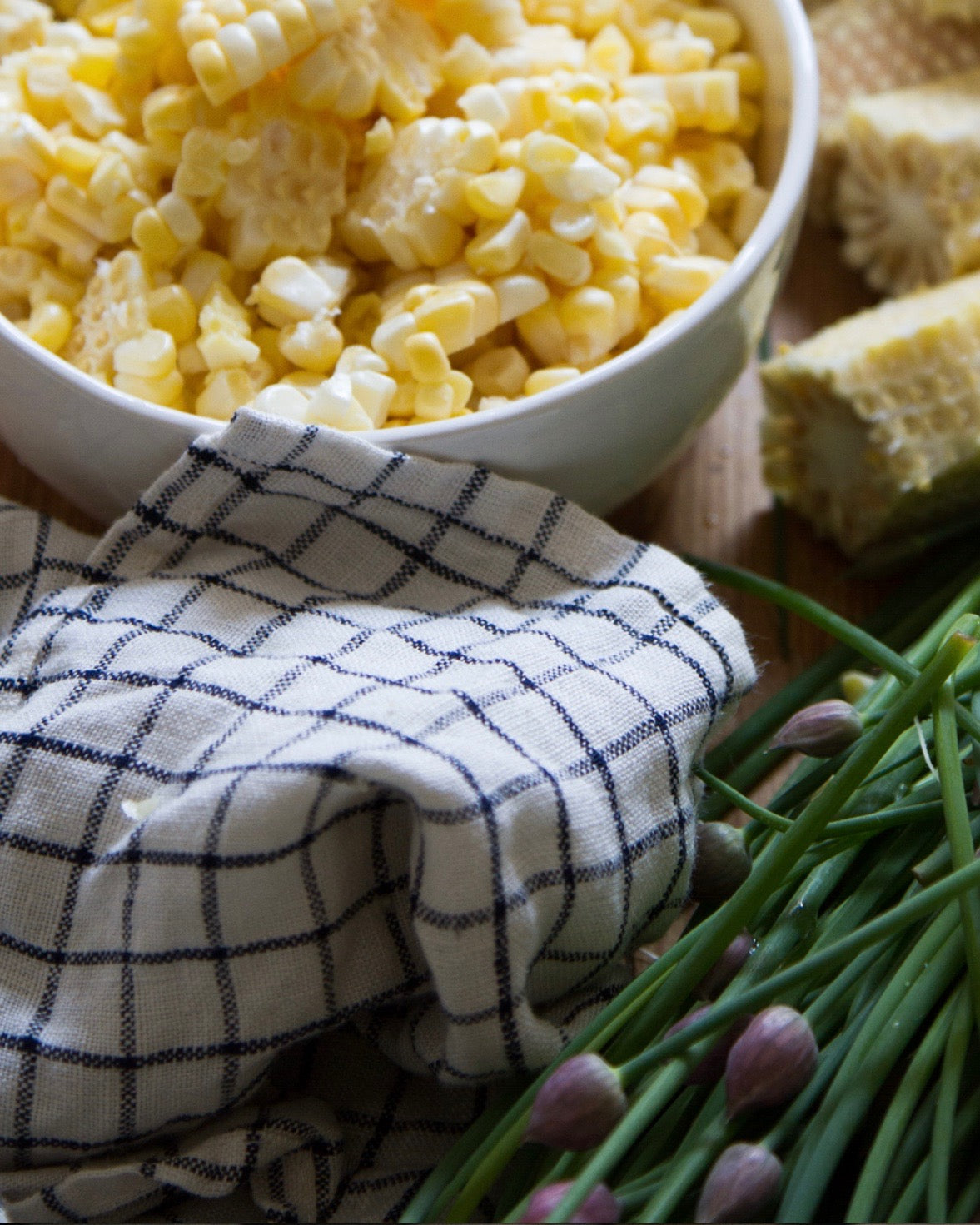 Ivory Grid Linen Kitchen Cloth | Neutral Plaid Multi-Purpose Towel